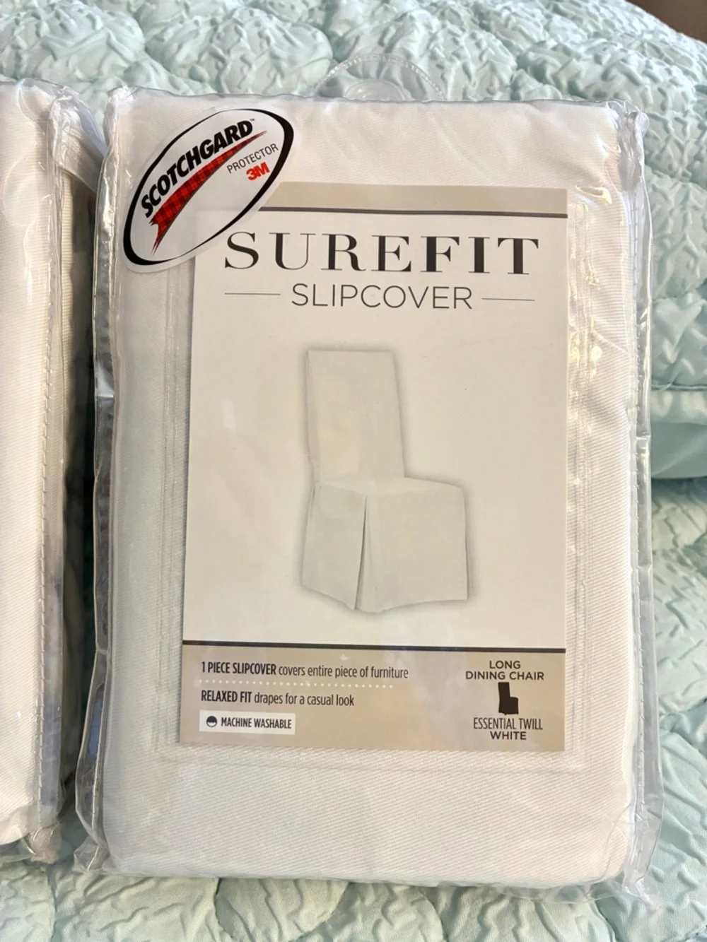 2 SureFit White Slipcover Pair with Scotchgard Protector 2 NEW - Picture 1 of 4